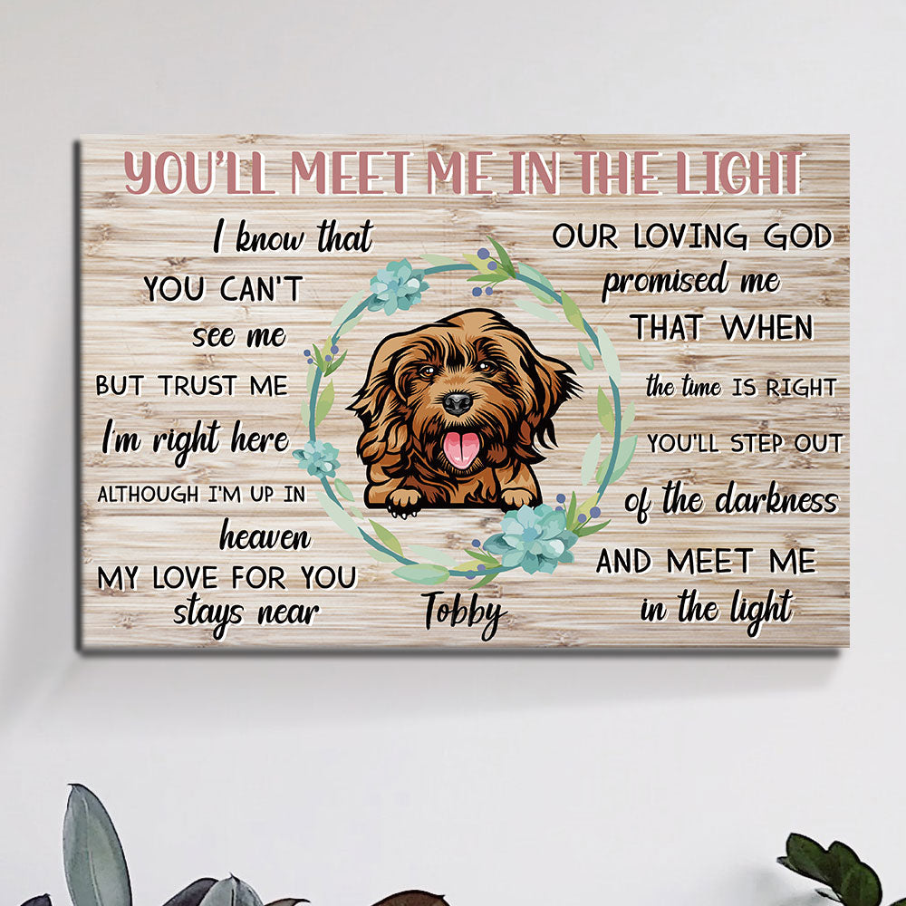 You'll Meet Me In The Light - Dogs Memorial Canvas Print - Jonxifon