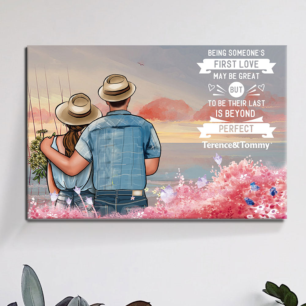 Being Someone's First Love May Be Great, Premium Canvas Wall Art, Couple Gift - Jonxifon