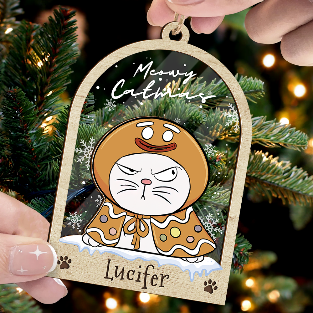 Personalized Acrylic Ornament - Christmas Gift For Pet Lovers - Christmas Bell With Dog Cat