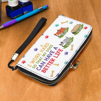 Thumbnail for Personalized Dog Mom Work Hard Dog Have Better Life Clutch Long Handbag, Gift For Mother's Day JonxiFon