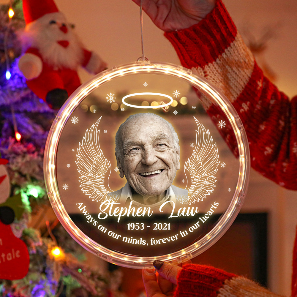 Personalized Led Acrylic Ornament - Memorial Gift For Family - In Loving Memory Photo