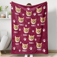 Thumbnail for Custom Pet Photo & Paws Fleece Blanket, Pet Lover Gift YHN-THUY