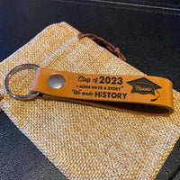 Thumbnail for Personalized Graduation Gift We Made History Leather Key Chain, Gift For Student AZ