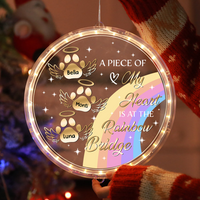 Thumbnail for Personalized Led Acrylic Ornament - Memorial Gift For Pet Lovers - A Piece Of My Heart Is At The Rainbow Bridge