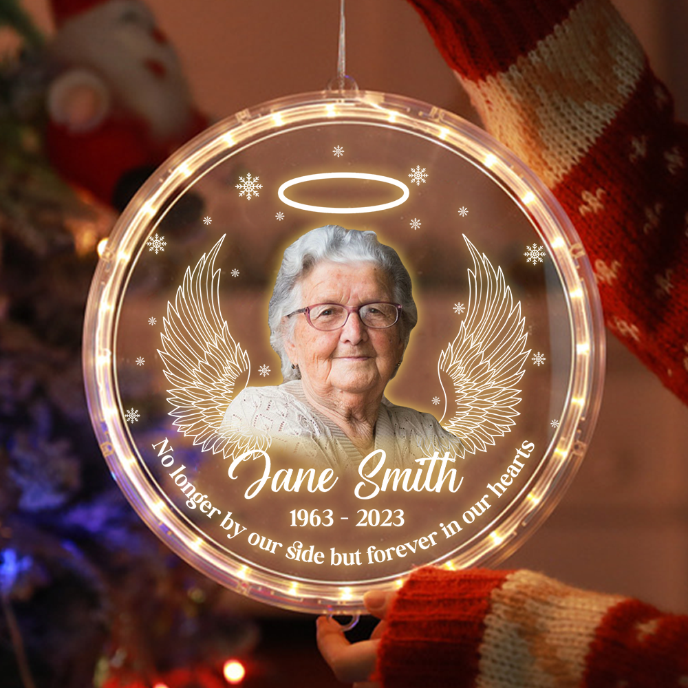 Personalized Led Acrylic Ornament - Memorial Gift For Family - In Loving Memory Photo