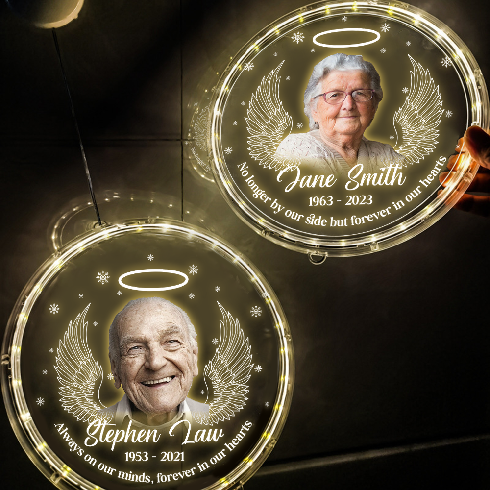 Personalized Led Acrylic Ornament - Memorial Gift For Family - In Loving Memory Photo