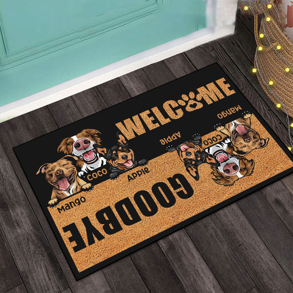 Custom Welcome Goodbye Dog Doormat, DIY Home Decor Huyen-Thuy