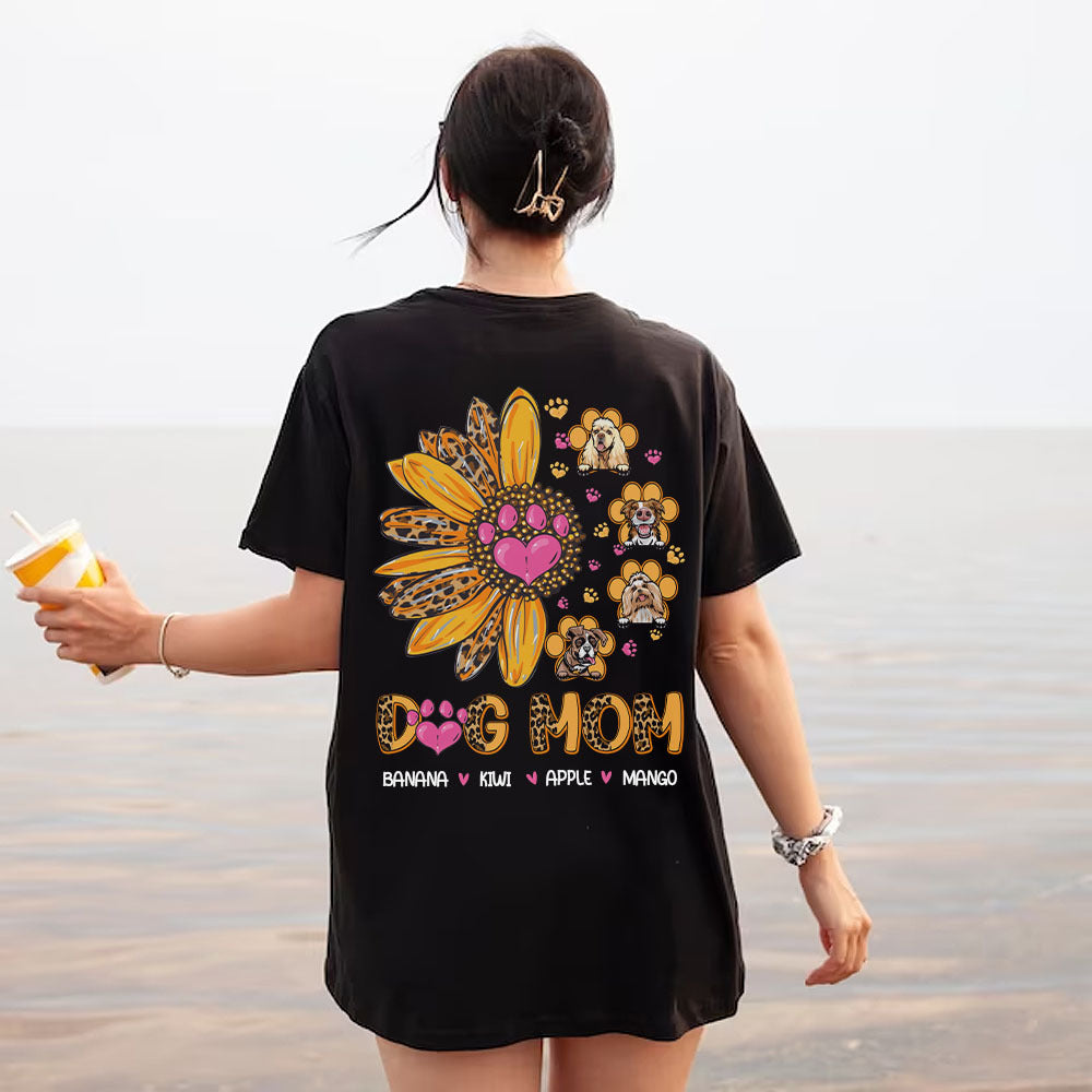 Sunflower Dog Mom 2022 Back Tshirt, DIY Tshirt For Dog Mom