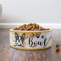 Thumbnail for Marble With Gold Glitter Pet Ceramic Bowl, Dog Lover Gift