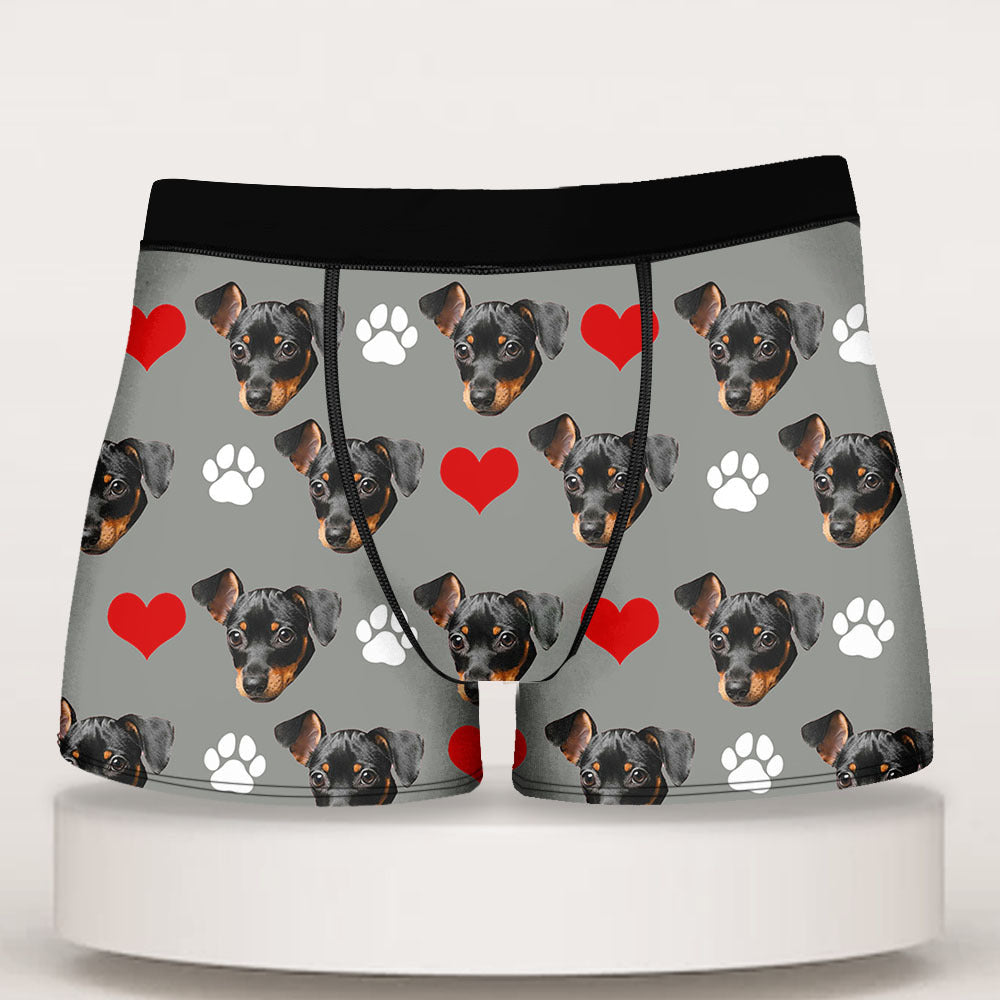 Custom Face Photo Dog Cat Men's Boxer Briefs, Gift For Him