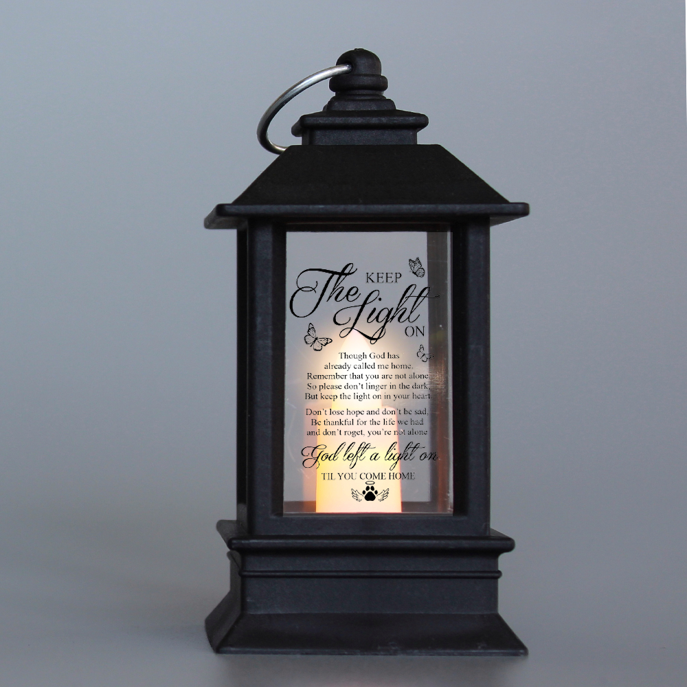 Custom Keep The Light On Dog Cat Photo Memorial Lantern, Sympathy Gift YHN-YEN