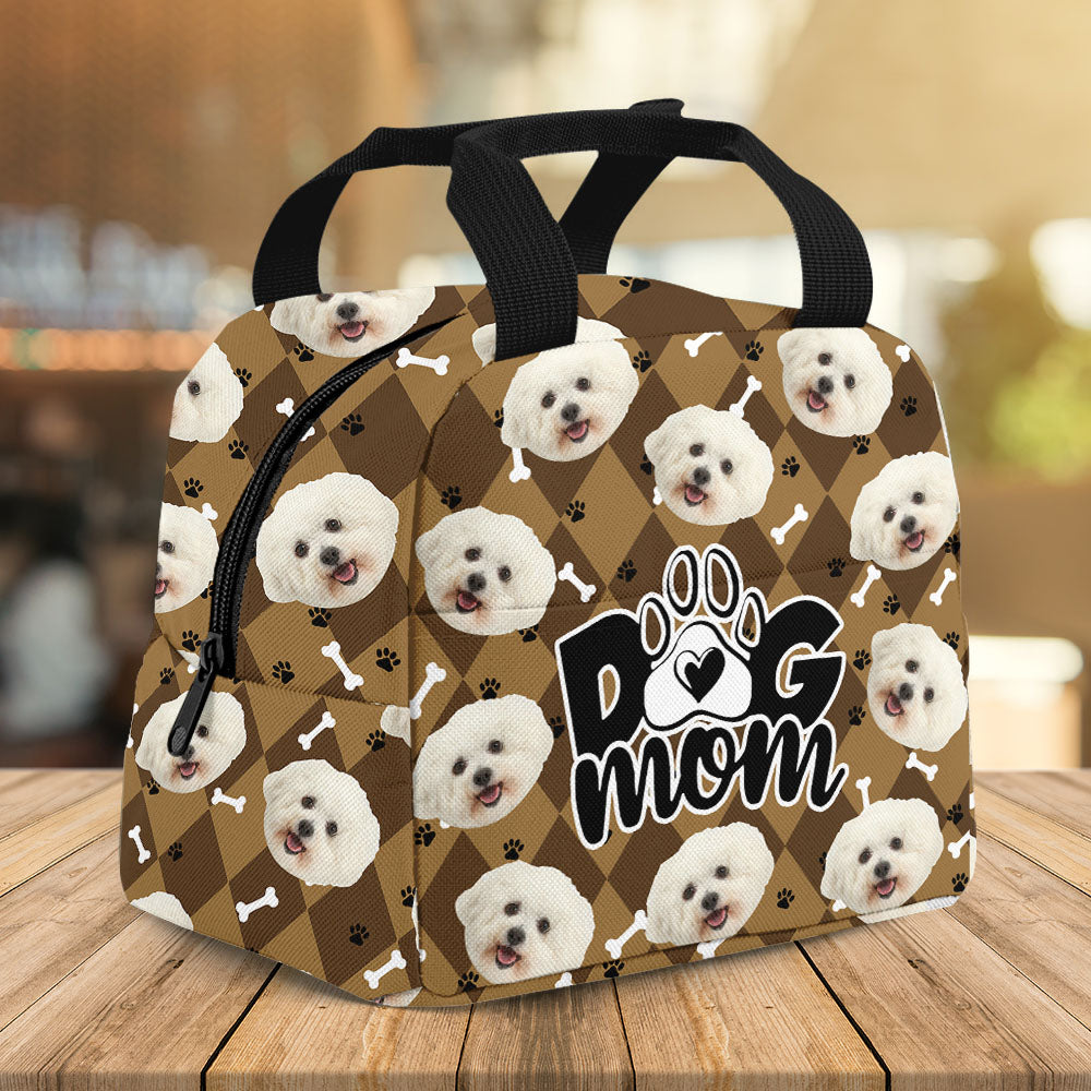 Upload Pet Image With Name Multicolor Lunch Bag, Gift For Dog Cat Lovers AI