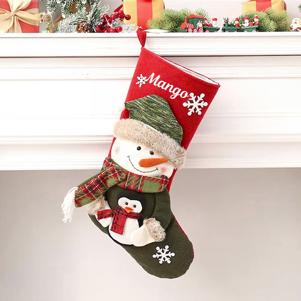 Personalized Embroidered Christmas Stocking V2 - Christmas Gift For Family - Custom Name Christmas Stockings