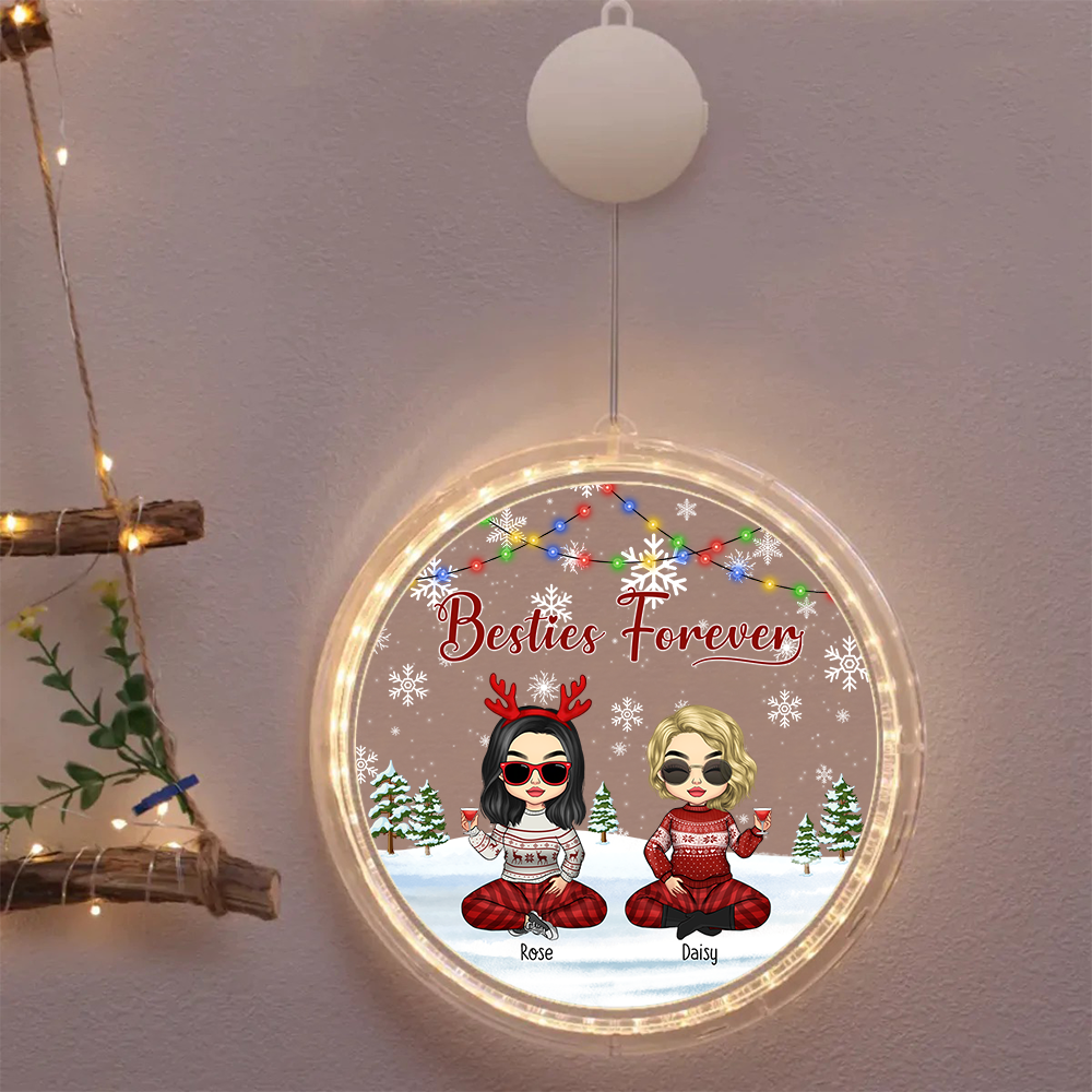 Personalized Friend Bestie Forever Led Acrylic Ornament, Christmas Gift For BFF