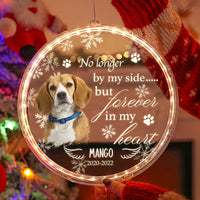 Thumbnail for Personalized Led Acrylic Ornament - Memorial Gift For Pet Lovers - No Longer By My Side Pet Photo