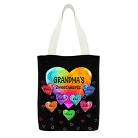 Thumbnail for Personalized Mom Grandma Sweet Heart Colorful Heart Tote Bag, Gift For Mother's Day JonxiFon