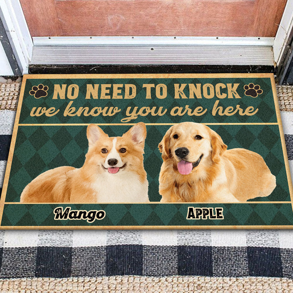 Personalized No Need To Knock Dog Cat Welcome House Doormat, Gift For Pet Lovers CHI-DIEP