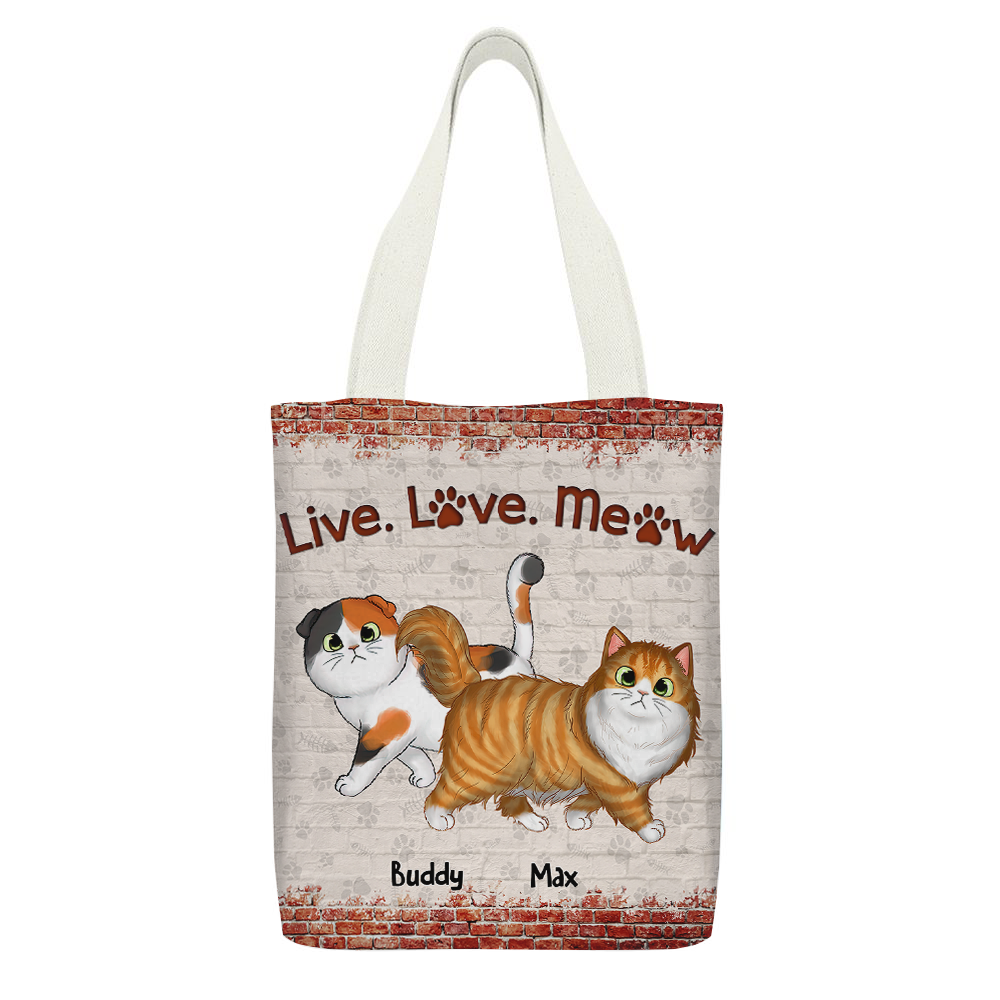 Personalized Double Trouble Cat Walking Tote Bag, Gift For Cat Lovers JonxiFon