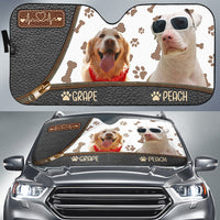 Thumbnail for Upload Pet Photo Leather Pattern Car Sunshade, Gift For Dog & Cat Lovers Dung-YEN