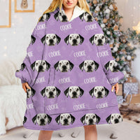 Thumbnail for Personalized Blanket Hoodie - Christmas Gift For Pet Lover - Pet Face Photo With Name