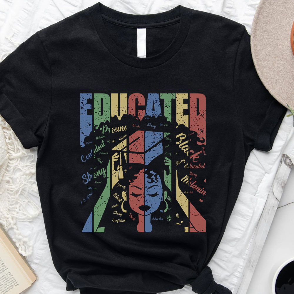 Educated Black Girl Magic Graduation T-Shirt, African Queen