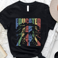 Thumbnail for Educated Black Girl Magic Graduation T-Shirt, African Queen