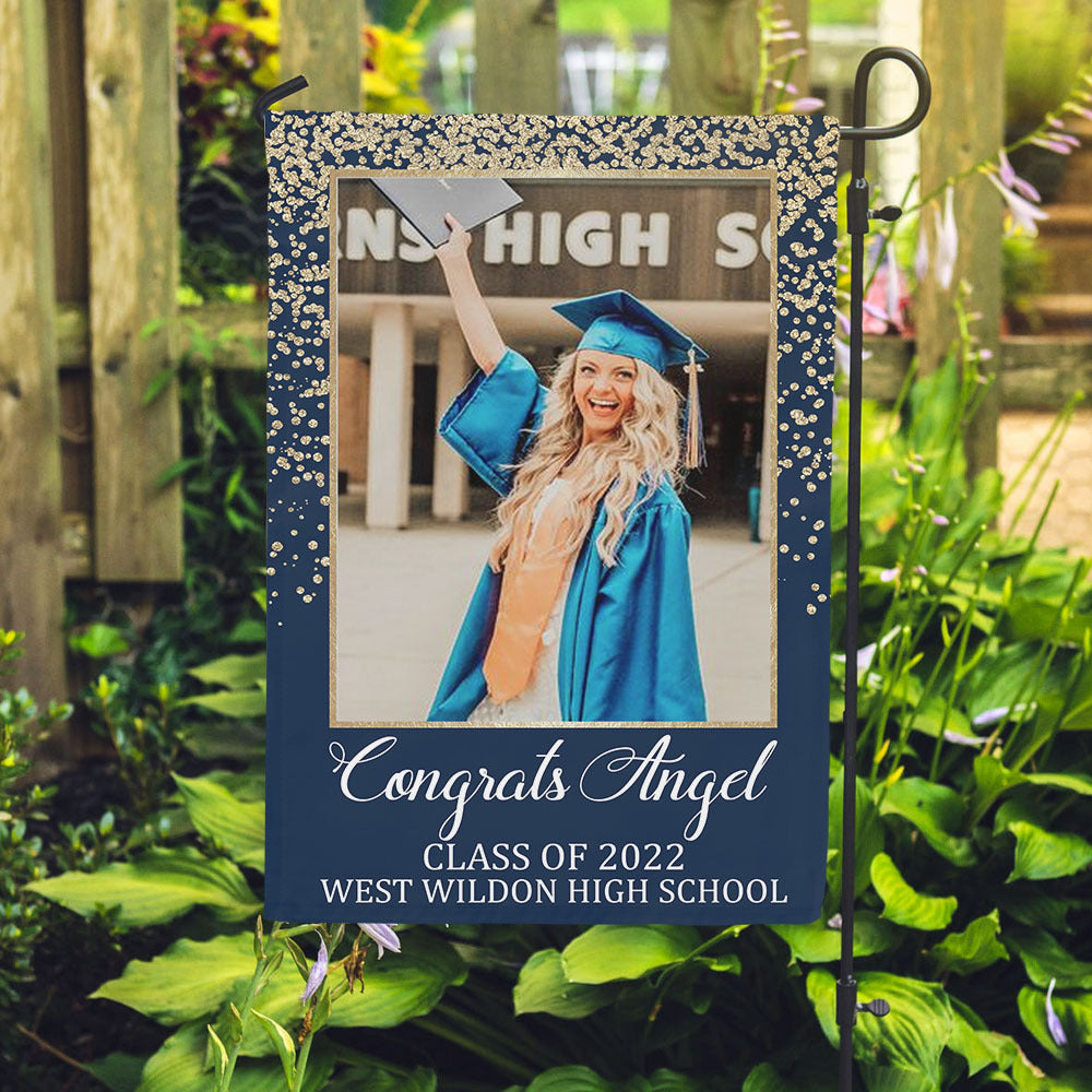 Congrats Photo Graduation Garden Flag, Graduation Gift