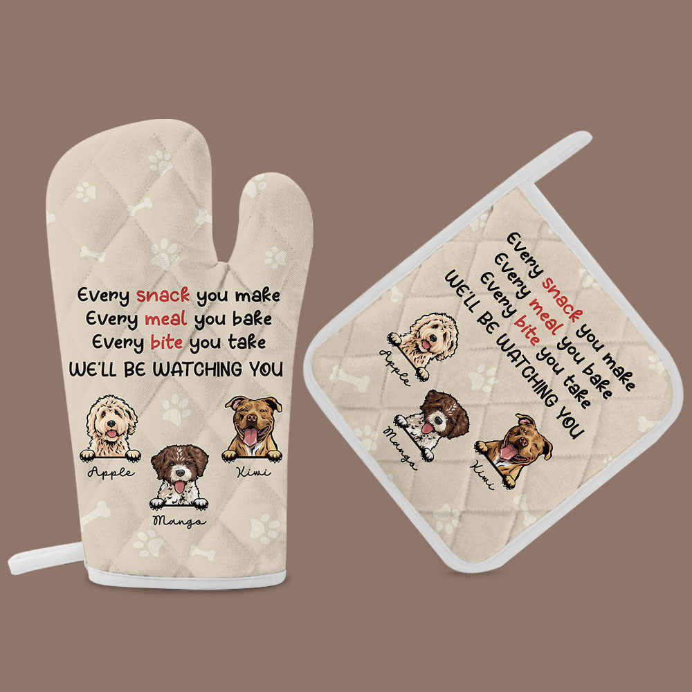 Custom Every Snack You Make Oven Mitts & Potholder, Pet Lover Gift YHN-THUY