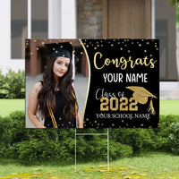 Thumbnail for Congrats Graduation Lawn Sign With Stake, Photo Yard Sign