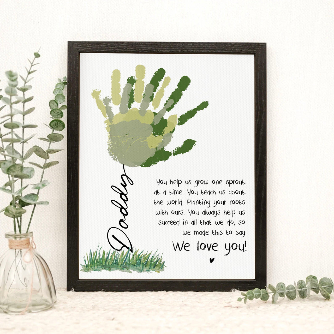 You Help Us Grow One Sprout Photo Frame, Kids Handprint Keepsake