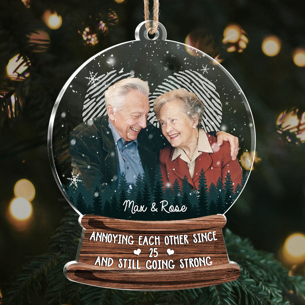 Custom Annoying Each Other Photo Snowglobe Printed Acrylic Ornament, Christmas Gift YHN-THUY