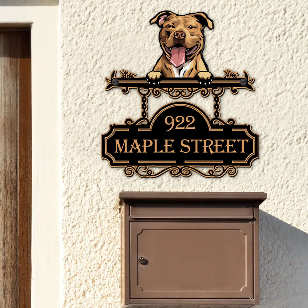 Personalized Metal Sign - Gift For Pet Lover - I Love Dog Cat Address Sign