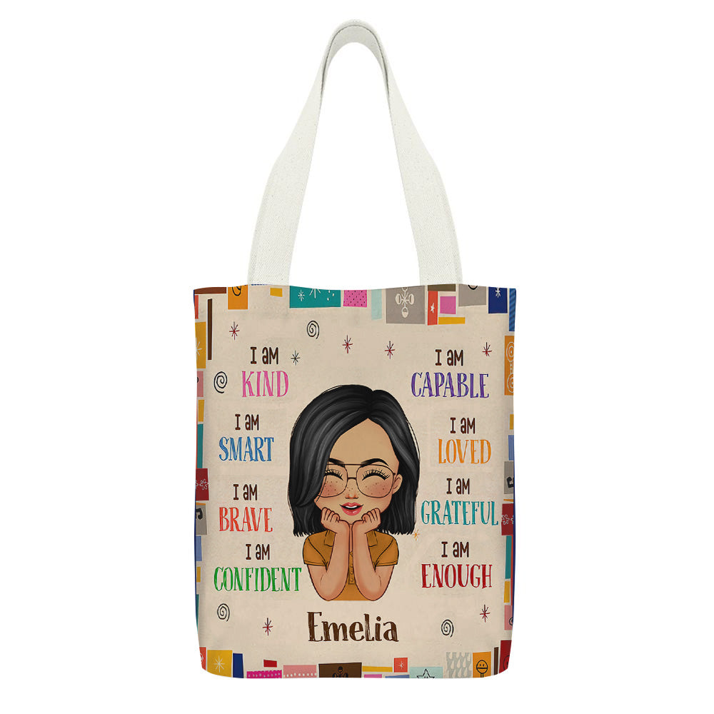 Personalized Name Girl You Are Tote Bag, Gift For Daughter