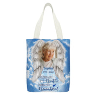 Thumbnail for Personalized Memorial Upload Photo Wings, A Big Piece Of My Heart Lives In Heaven Custom Tote Bag JonxiFon