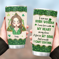 Thumbnail for Personalized Irish American Girl Praying Tumbler, Gift For Patrick's Day