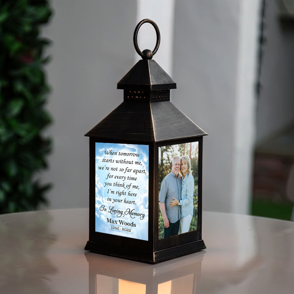 Custom When Tomorrow Starts Without Me Memorial Lantern II, Memorial Gift