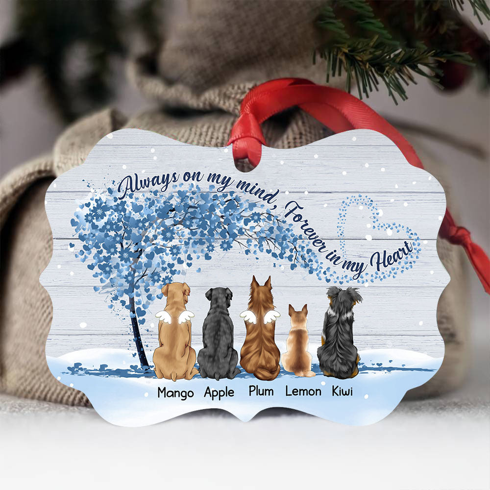 I'm Always With You Personalized Memorial Dog Printed Wood Ornament, Sympathy Gift For Dog Lover