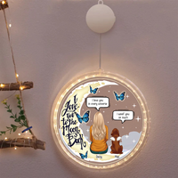 Thumbnail for Personalized I Love You To The Moon And Back Christmas Led Acrylic Ornament, Sympathy Gift For Dog Lover