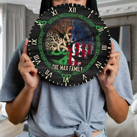 Thumbnail for Personalized Irish By Birth American By Choice Wall Wooden Clock, Gift For Patrick's Day