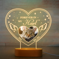 Thumbnail for Custom I'll Hold You In My Heart Photo Lamp With Wooden Oval Stand, Memorial Gift