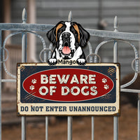 Thumbnail for Personalized Metal Sign - Gift For Dog Lovers - Beware Of Dog Sign