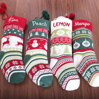 Thumbnail for Personalized Embroidered Christmas Stocking V4- Christmas Gift For Family - Name Knitted Christmas Stockings