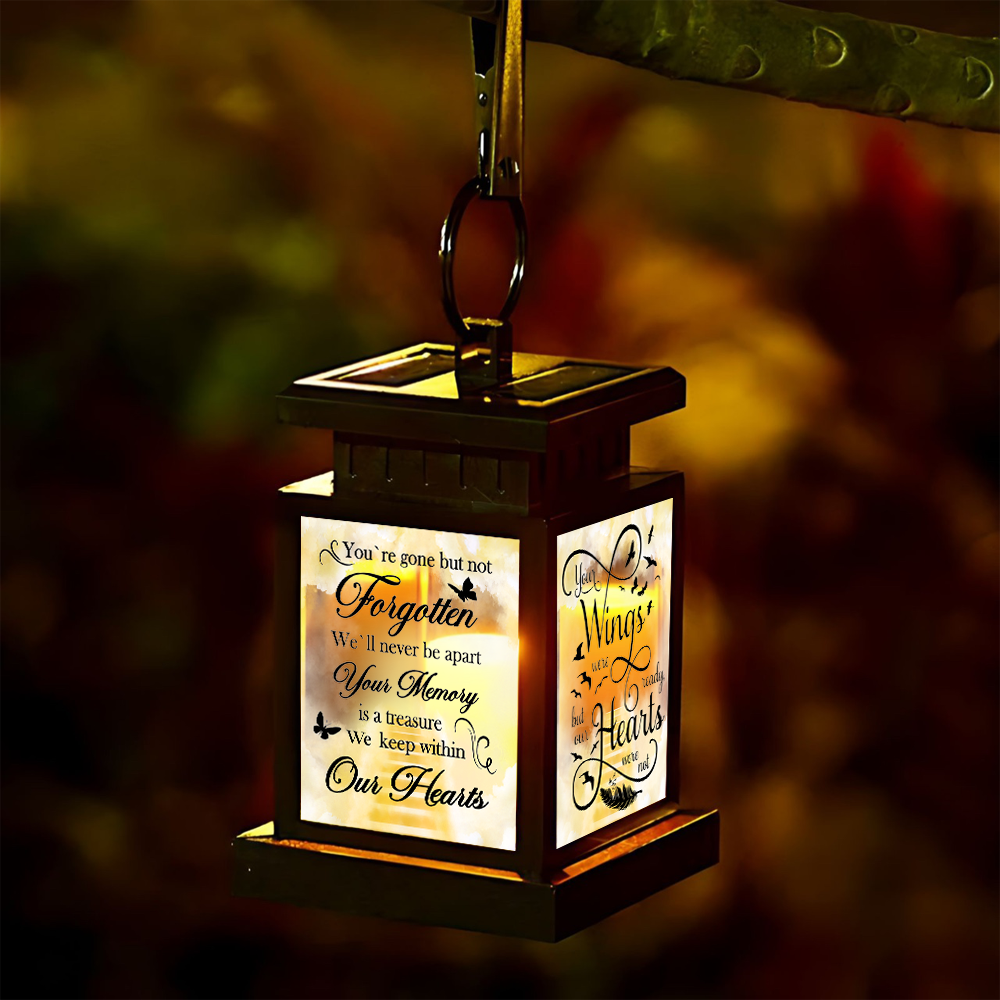 Personalized Solar Lantern - Christmas Gift For Family - Gone But Not Forgotten Memorial Photo