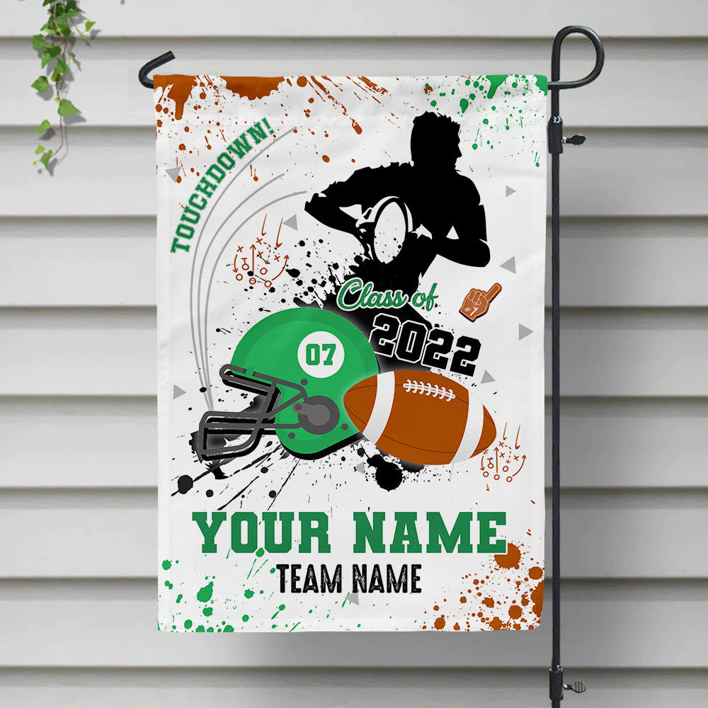 Rugby Ball Graduation Garden Flag, Football Garden Flag