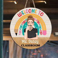 Thumbnail for Welcome To Teacher Classroom Wood Sign, DIY Gift For Back To School