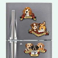 Thumbnail for Custom Photo With Floral Banner Pet Magnets, Fridge Magnet, Gift for Pet Lovers JonxiFon