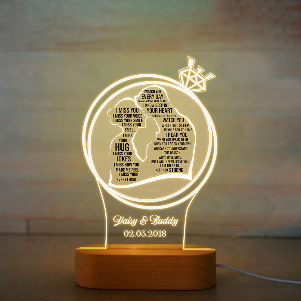 Personalized The Light Of Love Lamp With Wooden Oval Stand, Love Gift For Couple CHI-THUY