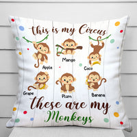 Thumbnail for Personalized This Is My Circus Kids Monkey Grandma Pillow, Gift For Mom Grandma