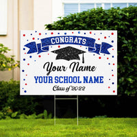 Thumbnail for Glitter Ribbon Graduation Lawn Sign With Stake, Yard Sign