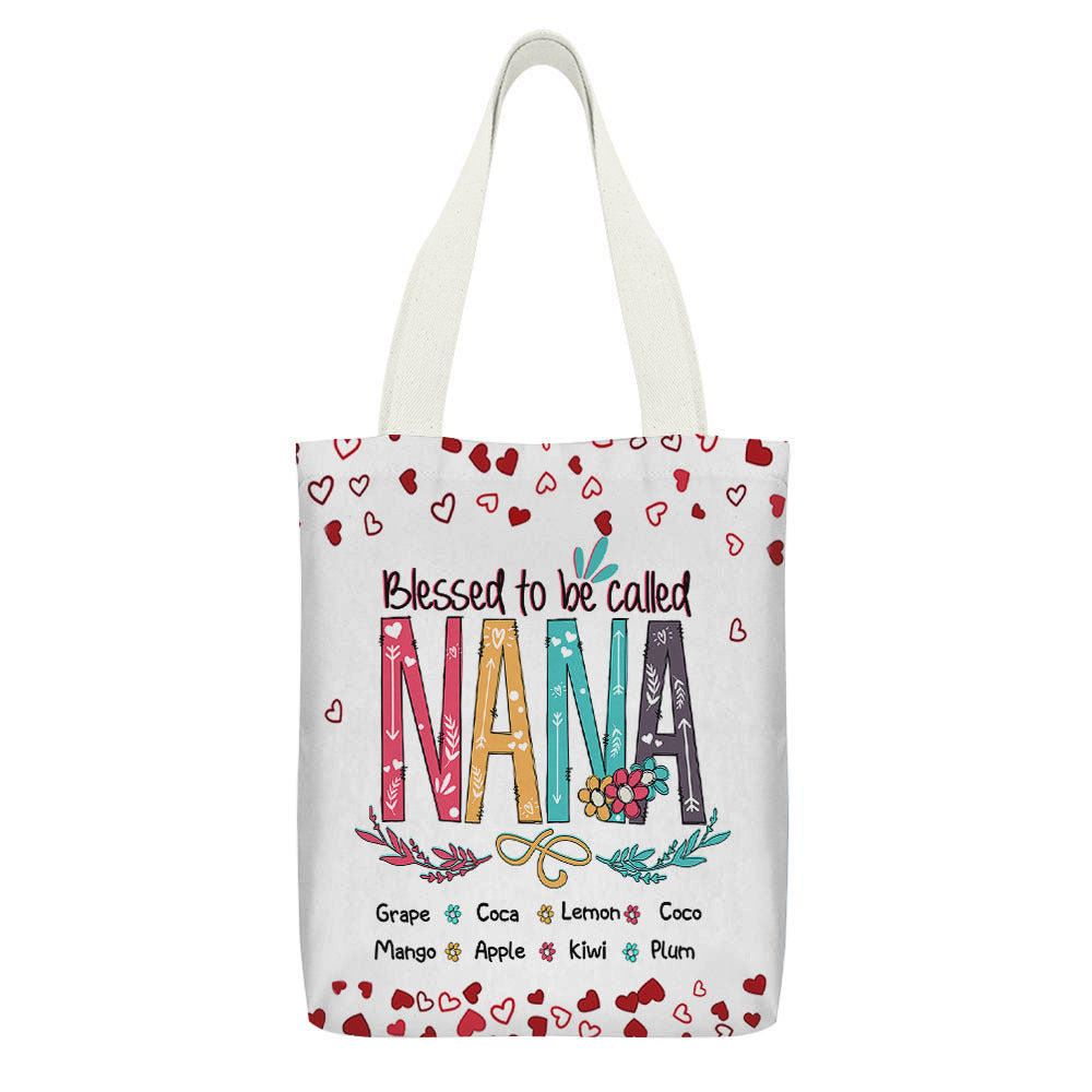 Personalized Blessed To Be Called Mom Grandma Tote Bag, Gift For Mother's Day JonxiFon